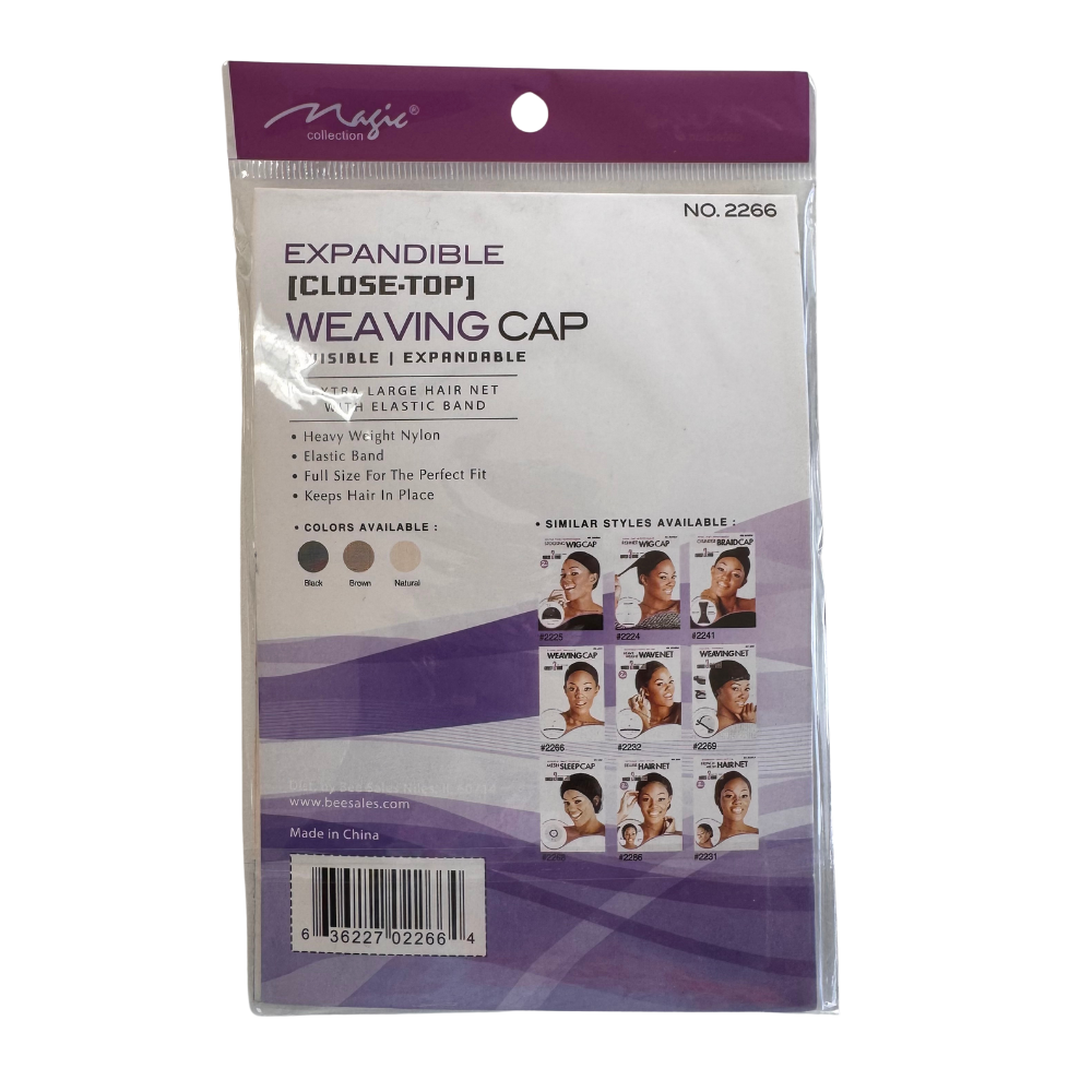 Weaving Cap - Close Top - Invisible - Expandable - Elastic band - Zwart
