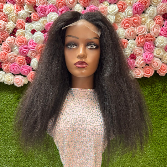 Kinky straight 5.5 closure, natural colour 1b, 16 inch