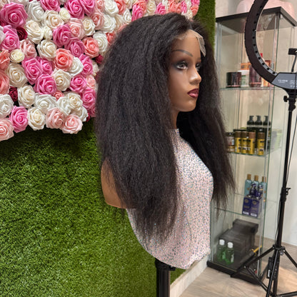 Kinky straight 5.5 closure, natural colour 1b, 16 inch